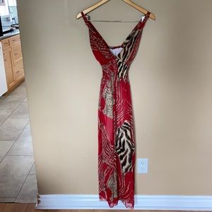 One of a kind, red leopard print dress.